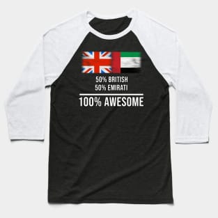 50% British 50% Emirati 100% Awesome - Gift for Emirati Heritage From United Arab Emirates Baseball T-Shirt